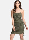 Ruched Fitted Midi Dress