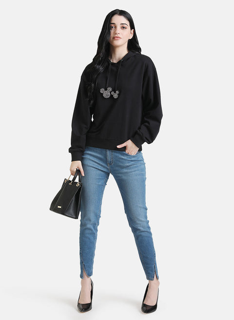 Disney Mickey Mouse Sequin Drawstring Hoodie