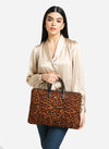 Brown Leopard Print Laptop Bag