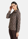 Embellished Animal Print Shirt