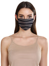 Stripe Rib Lurex Layered Face Mask