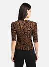 Animal Print Top With Ruched Sleeves