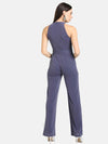 Halter Neck Jumpsuit With Belt Detail - 2 Pc. Set