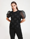 Mickey Studded Organza Top