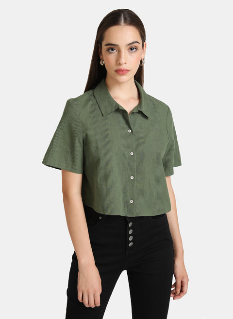 Half Sleeve Crop Shirt