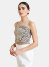 Velvet Sequin Crop Top