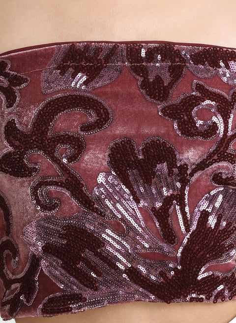 Velvet Sequin Crop Top