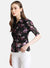 Printed Lace Shirt With Peplum