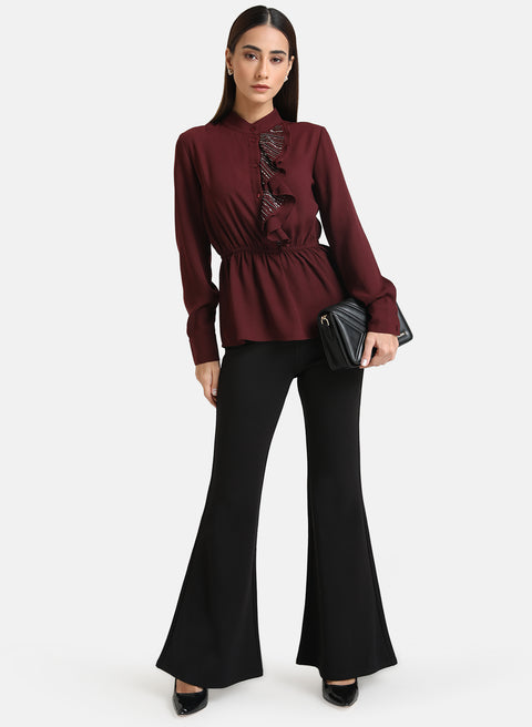 Top With Embellished Ruffle
