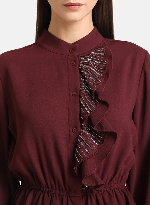 Top With Embellished Ruffle