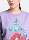 Little Mermaid Disney Crop Sequin Sweat