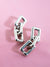 Silver Rectangular Chain Earrings