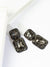 Gunmetal Stone Embellished Earrings