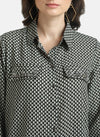 Kazo Multi-Color Printed Shirt With Embellished Pocket Flaps