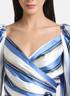 Satin Striped Tie Knot Top