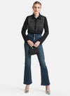 Kazo Black Embellished Shirt With Full Sleeves