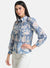 Printed & Embroidered Shirt With Scallop Lace Detail