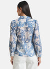 Printed & Embroidered Shirt With Scallop Lace Detail