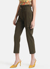 Paper Bag Trouser With Metal Chain Detail.