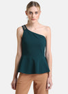 Kazo Green One Shoulder Embellished Peplum Top