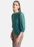 Kazo Green Embellished Top With Mesh Puff Sleeves