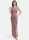 Kazo Purple Rushed Maxi Dress