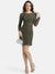 Kazo Green Sheer Textured Bodycon Mini Dress