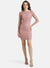 Kazo Pink Sheer Textured Bodycon Mini Dress