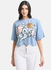 Dumbo Disney Boxy Crop T-Shirt With Sequin Work