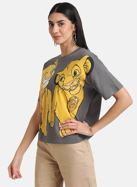 Lion King Disney Printed T-Shirt With Sequin Work