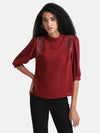 Puff Sleeves Top With Embellishment