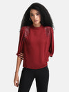 Puff Sleeves Top With Embellishment