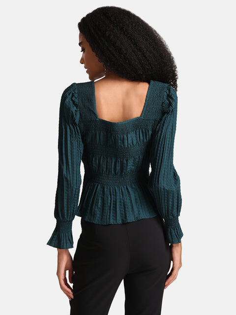 Textured Pleated Top
