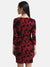 Stretchable Printed Mesh Ruched Mini Dress