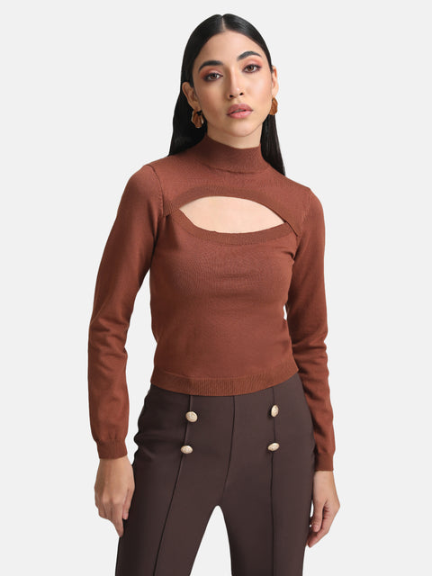 Neck Cut-Out Pullover