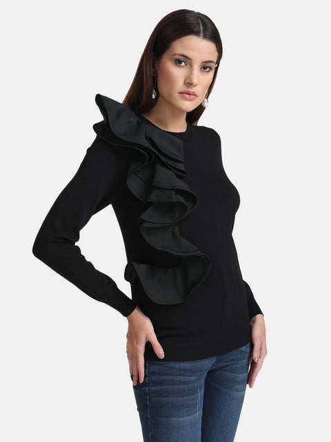 Ruffle Detail Pullover
