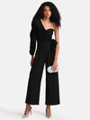 Mesh One Side Wrap Jumpsuit