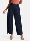 Wide Legged Denim With Button Detail