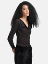 Lurex Cowl Neck Top