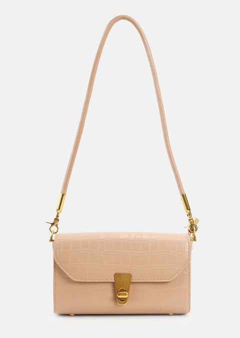 Rectangular Sling Bag Has Structured Flap Style