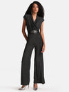 Wrap Jumpsuit With Shawl Collar