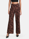 Tonal Jacquard Flared Pants