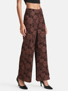 Tonal Jacquard Flared Pants