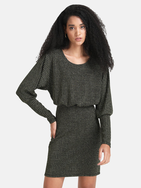 Mini Dress With Batwing Sleeves