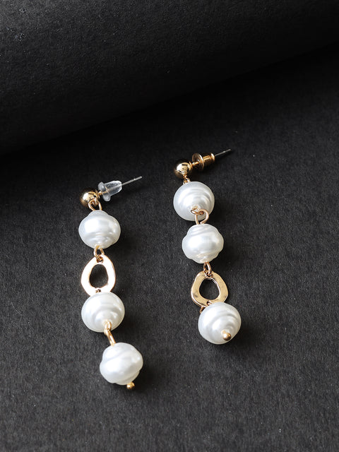 Cluster Pearls Drops Earrings