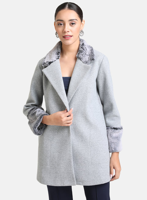 Overcoat With Fur Detail