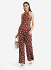 Floral Print Halter Neck Jumpsuit