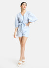 Set Of Cotton Stripped Tie Knot Top With Shorts.