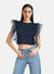 Top With Mesh Ruffle Detail