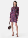 Printed Wrap Tie Knot Dress